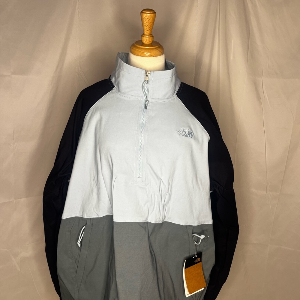 The North Face Light Blue and Navy Quarter-Zip Jacket